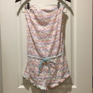 Victoria’s Secret womens Strapless Lace Romper shorts or swim Coverup size S